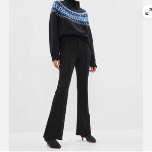 Gap NWT Women's High Rise Ponte Side Split Flare Pants in Black Size 4 Petite